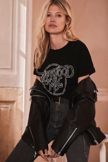 Mint Velvet Black Fleetwood Mac T-Shirt
