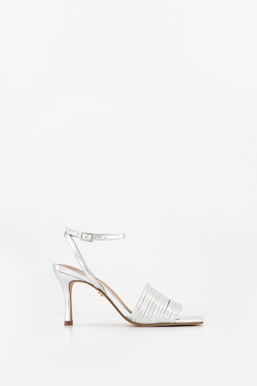 Office Silver Multi Strappy Heeled Sandals