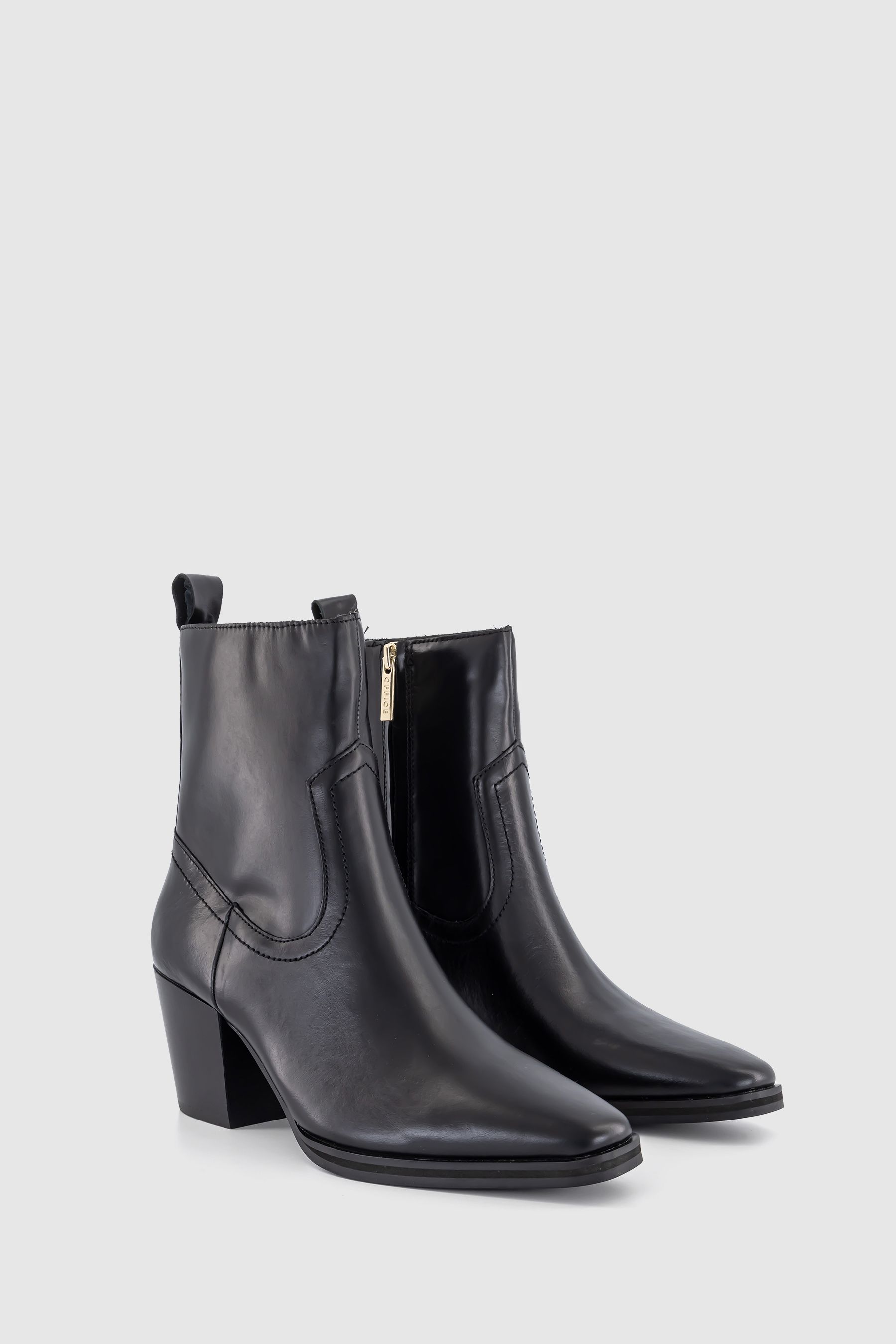 Buy Office Black Leather Western Ankle Boots from the Next UK