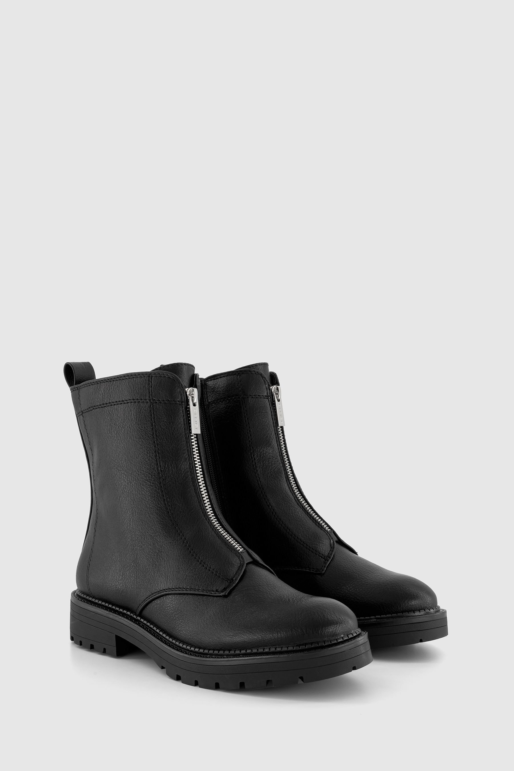 Buy Office Black Zip Front Ankle Boots With Lug Sole from the Next