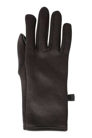 Mountain Warehouse Black Mens Wind Resistant Fleece Lined Gloves