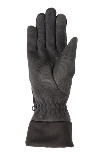 Mountain Warehouse Black Softshell Touchscreen Mens Gloves