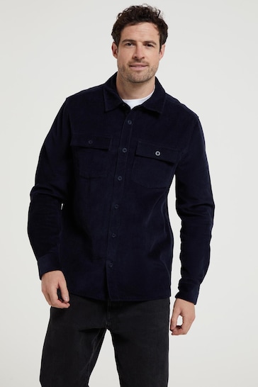 Mountain Warehouse Blue Dark Mens Farrow Cord Long Sleeve Shirt