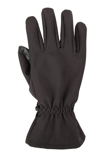 Mountain Warehouse Black Water Repellent Wind Resistant Mens Gloves