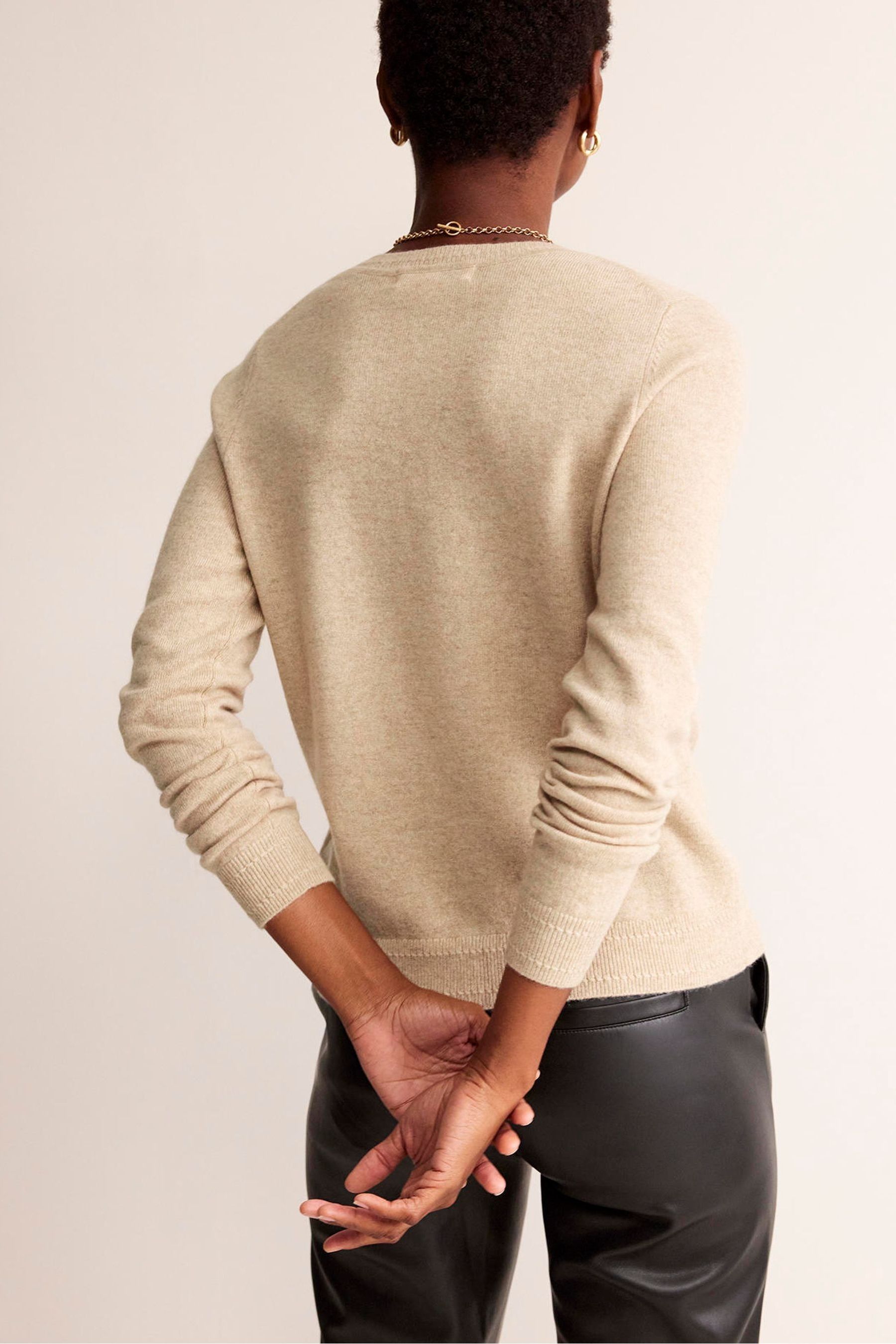 Buy Boden Natural Eva Cashmere Crew Cardigan from the Next UK online shop