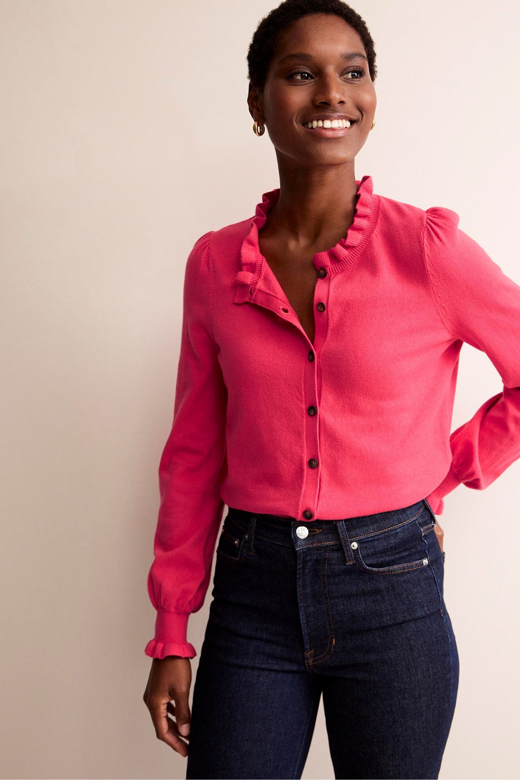 Ruffled cardigan deals