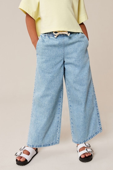 Blue Denim Pull-On Wide Leg Jeans (3-16yrs)