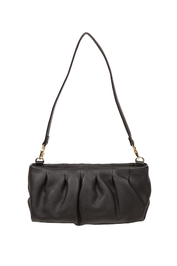 Pure Luxuries London Victoria Nappa Leather Grab Clutch Black Bag