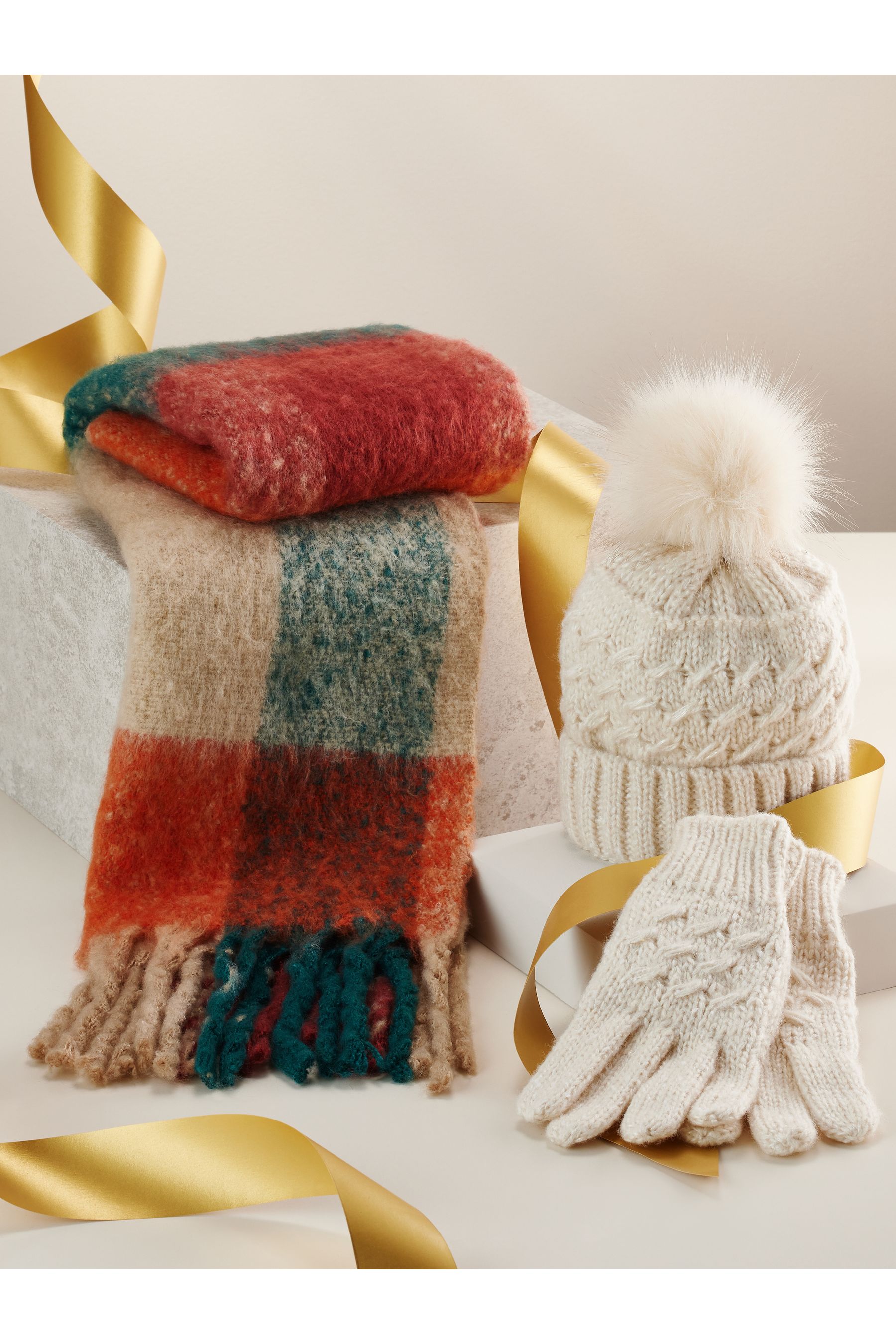 White stuff pom pom scarf sale