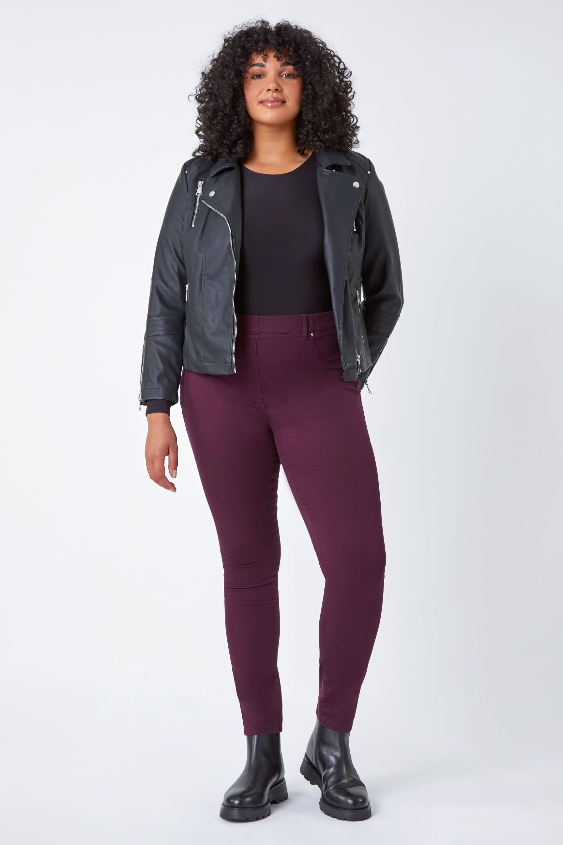 Plus size purple skinny outlet jeans