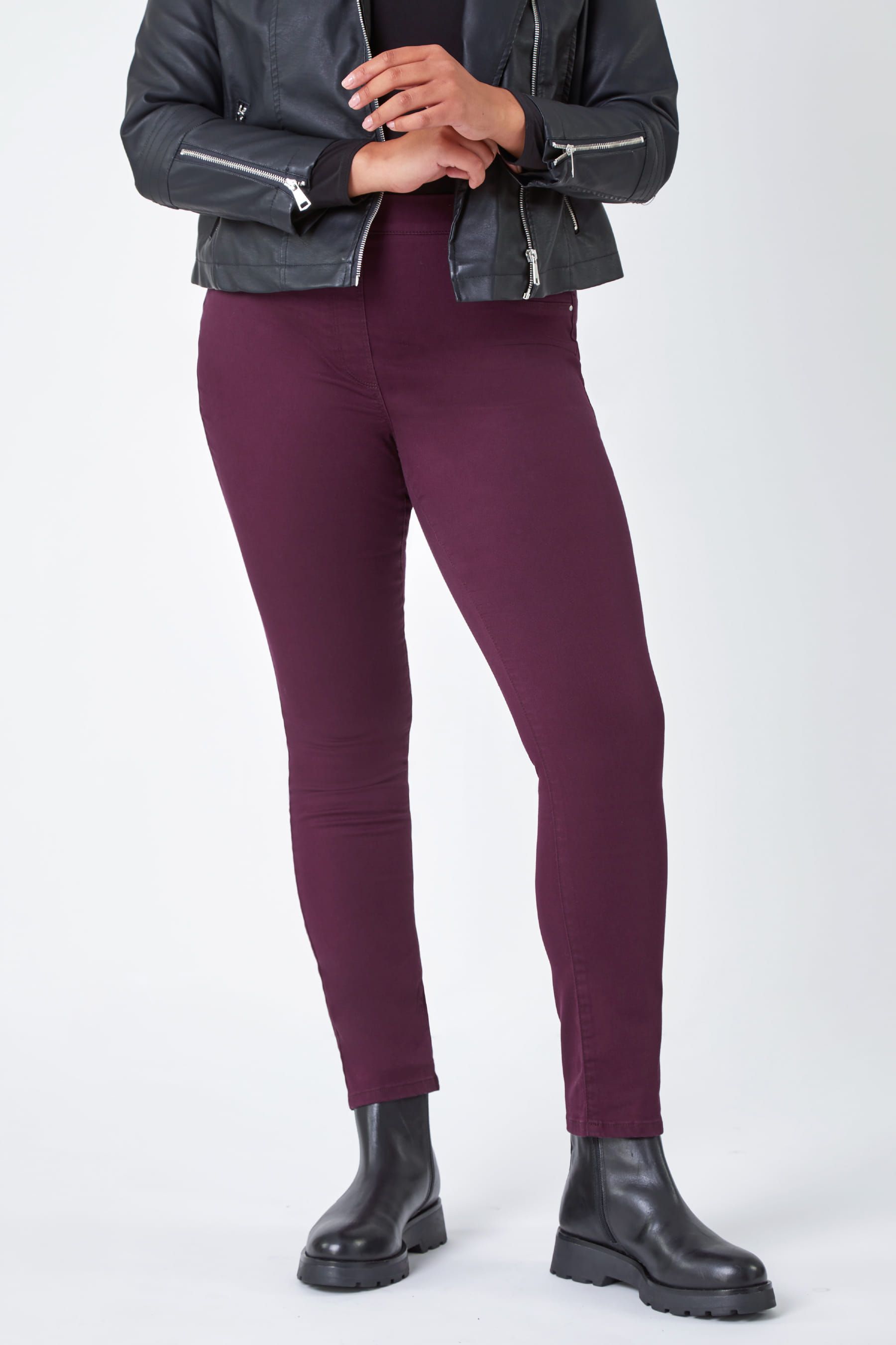 Burgundy jeggings 2024 uk