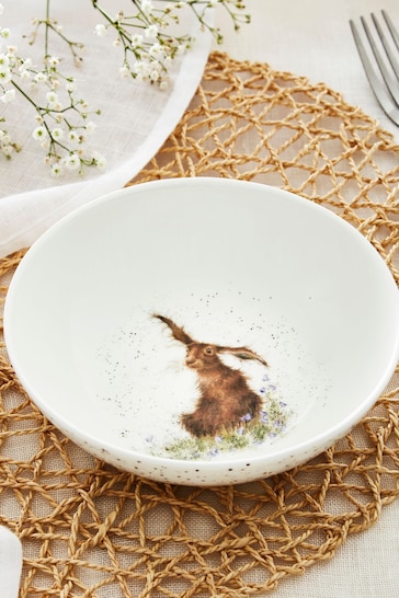 Royal Worcester White Wrendale Designs Hare Set of 4 Bowl