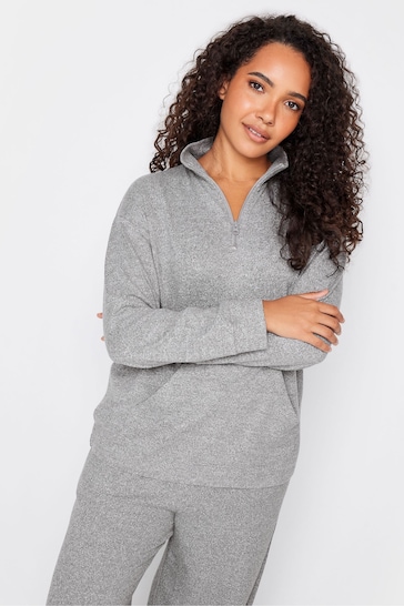M&Co Grey Soft Touch Zip Top