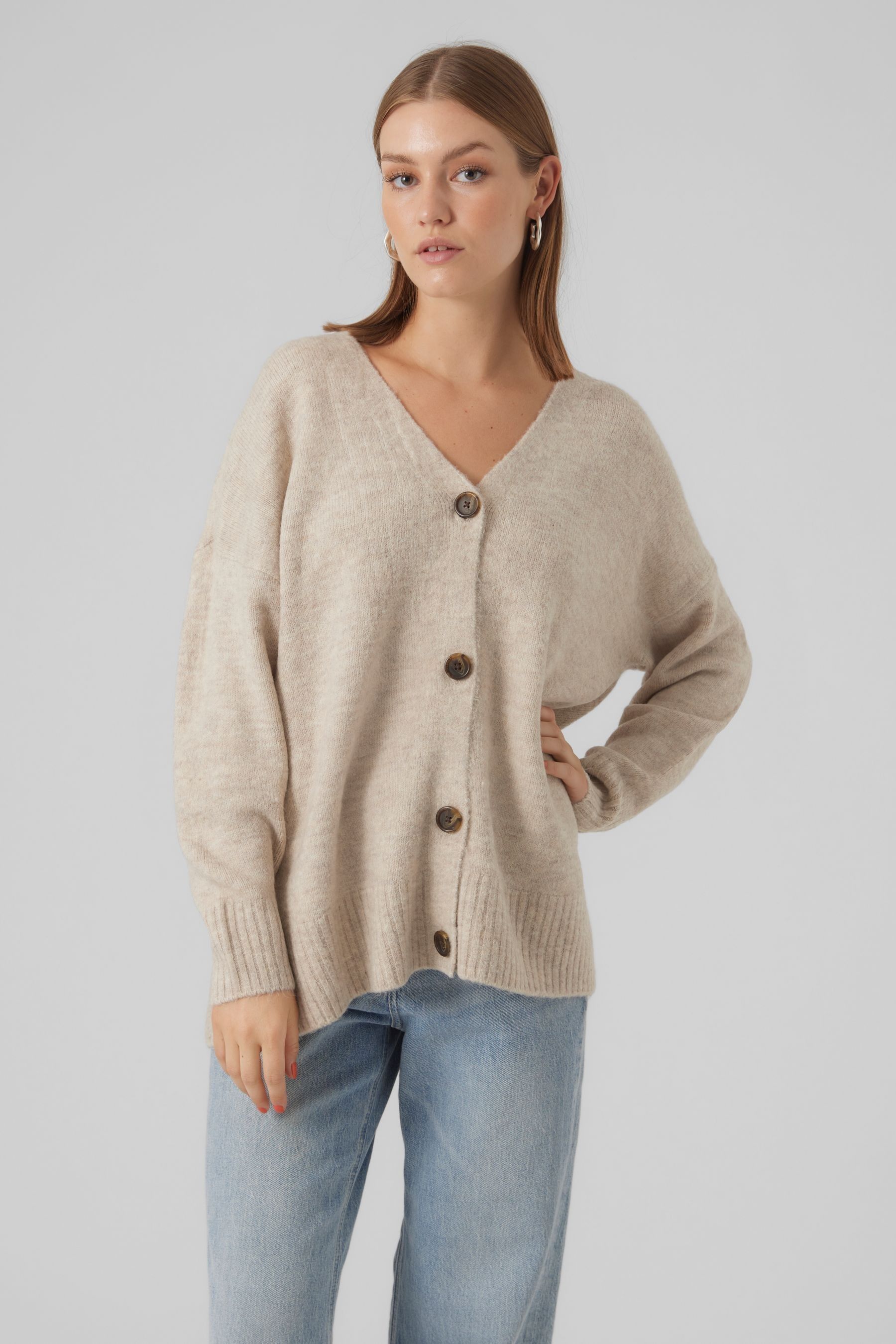 Oversized button new arrivals down cardigan