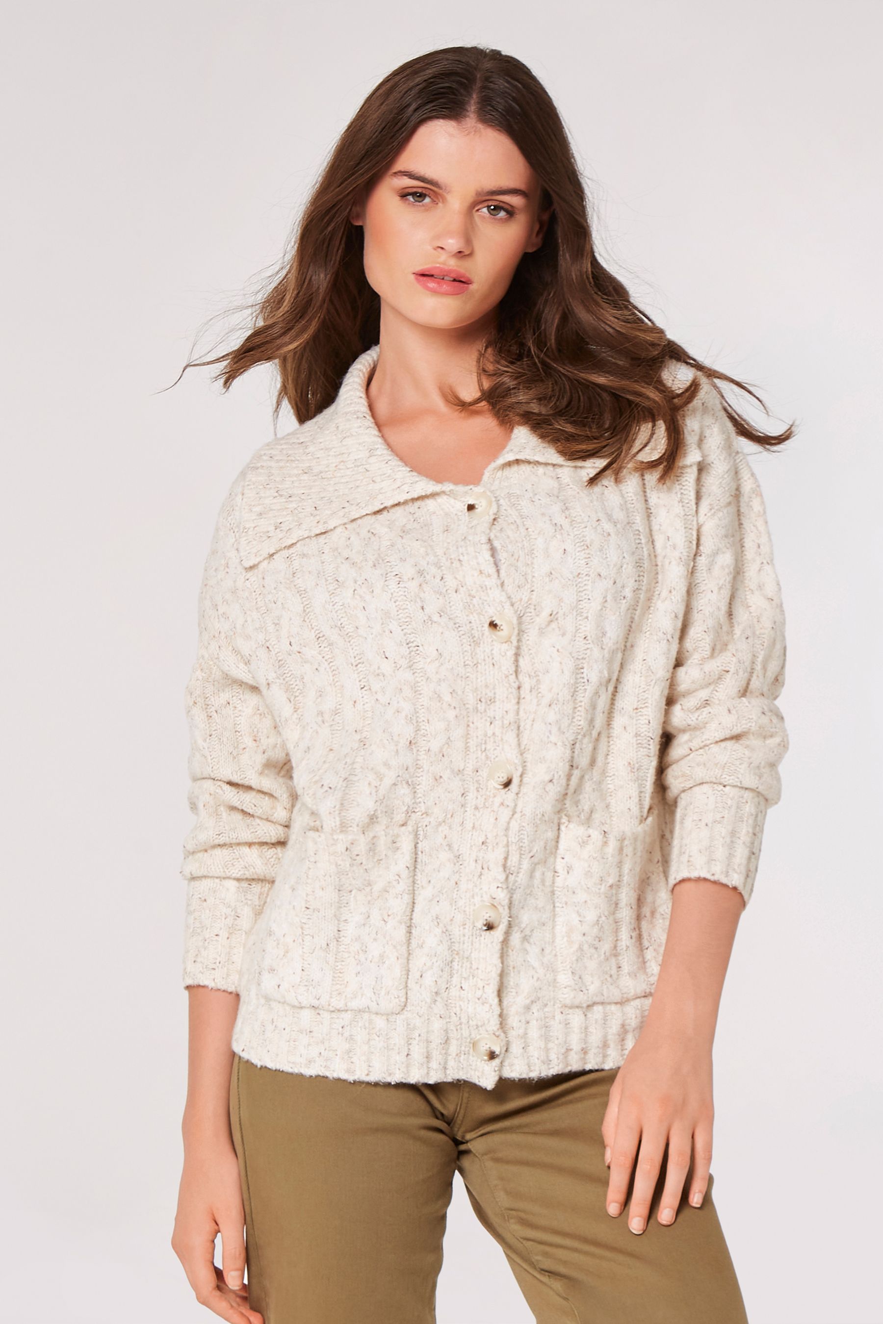 Cream 2025 aran cardigan
