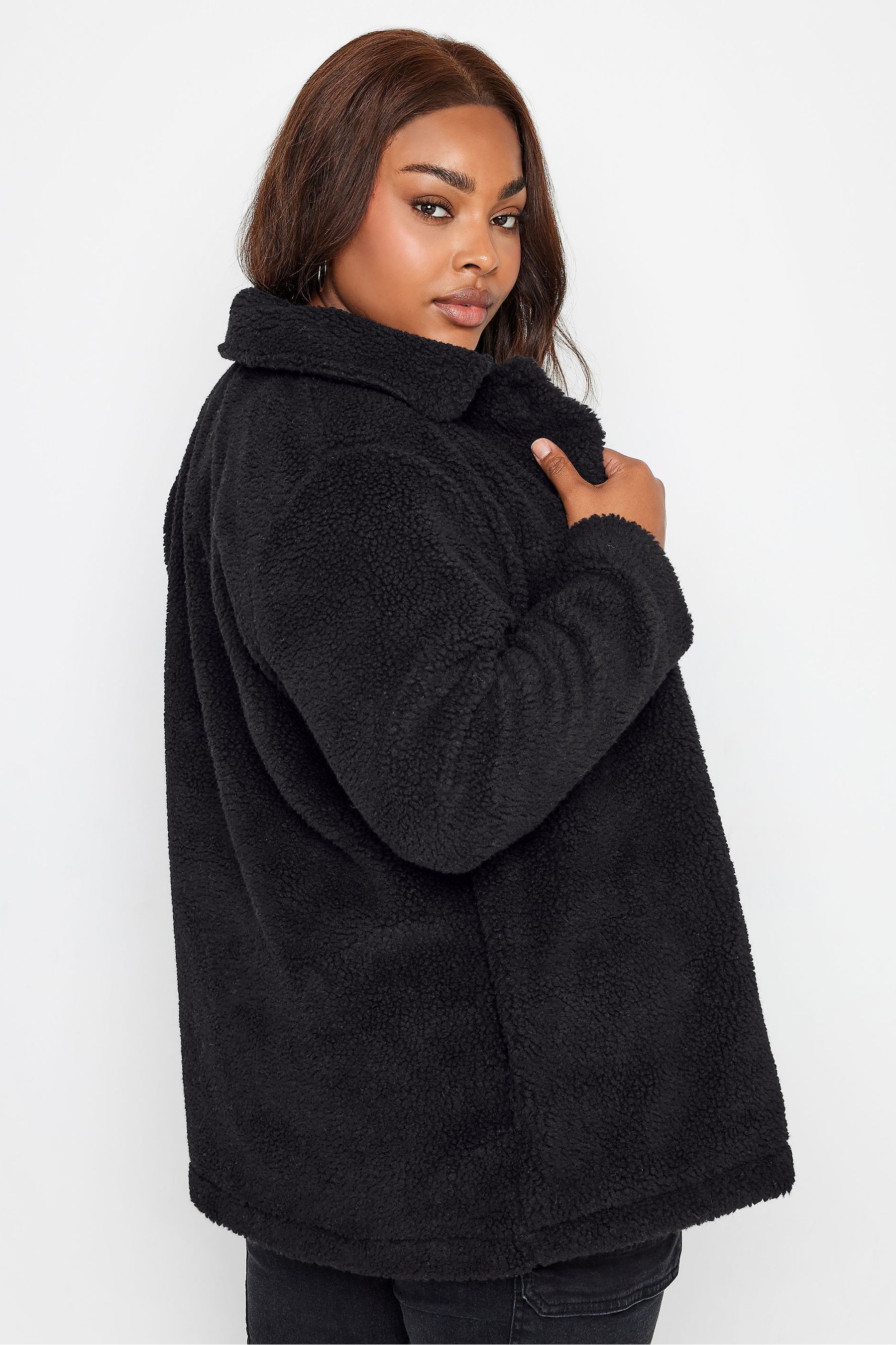 Yours Curve Black Teddy Fleece