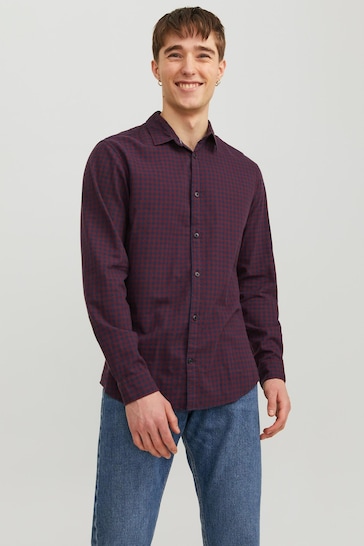 JACK & JONES Purple Button Up Shirt