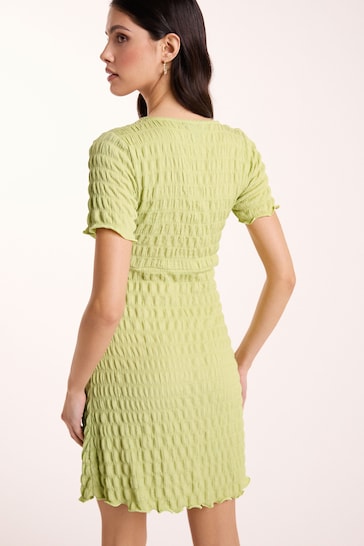 Sage Green Textured Mini Dress