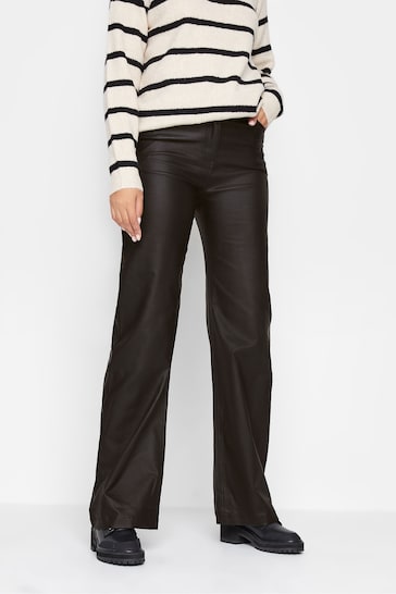 Long Tall Sally Black Coated Wide Leg Jeans