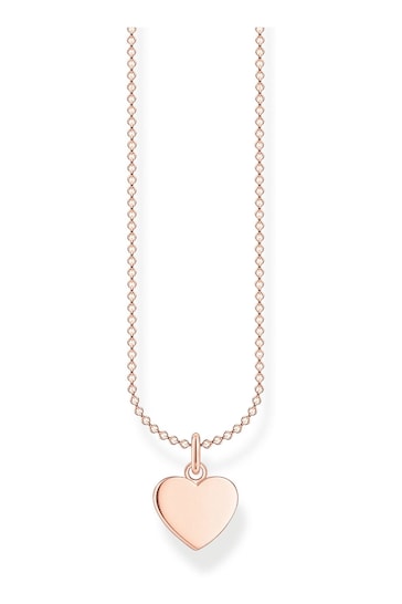 Thomas Sabo Rose Gold Charm Club Necklace Set with Rose Gold Heart Pendant
