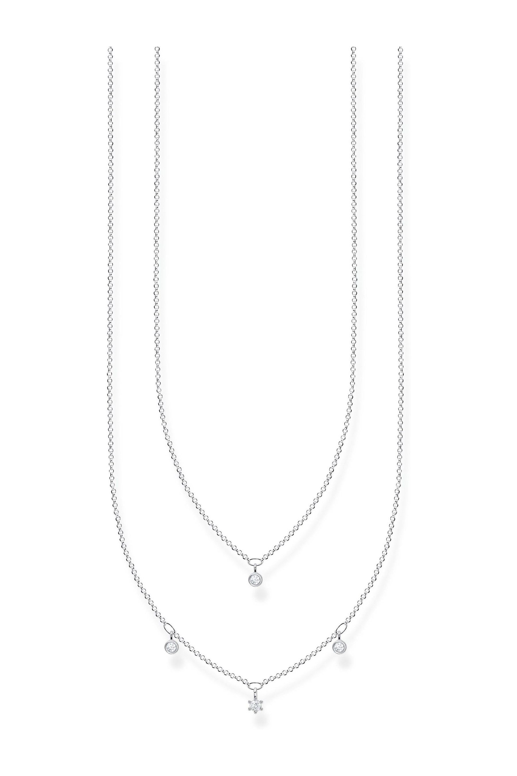 Buy Thomas Sabo White Layered Necklace 925 Silver Zirconia from the Next UK online shop