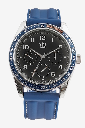 Blue Silicon Strap Watch