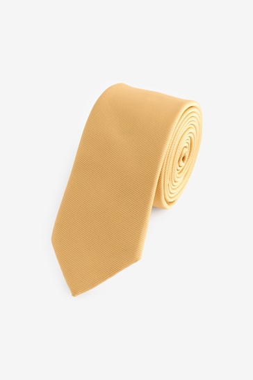 Yellow Slim Twill Tie