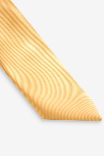 Yellow Slim Twill Tie
