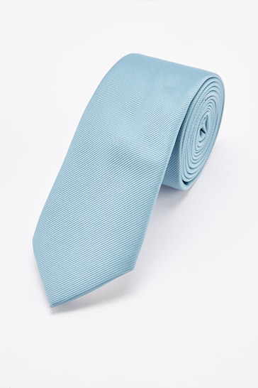 Light Blue Slim Twill Tie