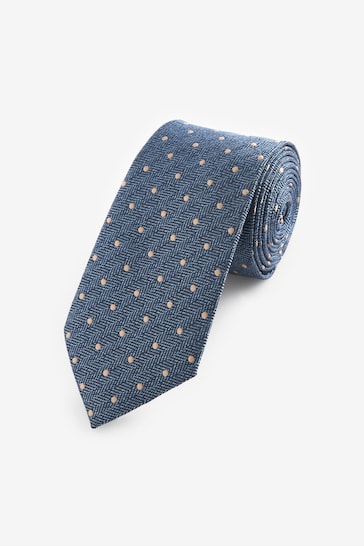 Navy Blue Polka Dot Pattern Tie