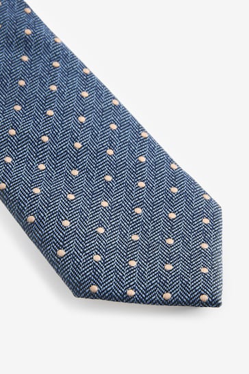 Navy Blue Polka Dot Pattern Tie
