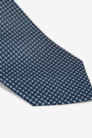 Navy Blue Textured Silk Tie