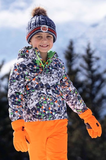 Mountain Warehouse Blue Kids Mogal Printed Ski Jacket