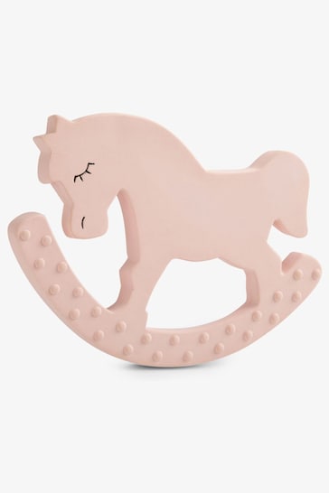 The Little Tailor Pink Organically Grown Baby Rocking Horse Teether Toy