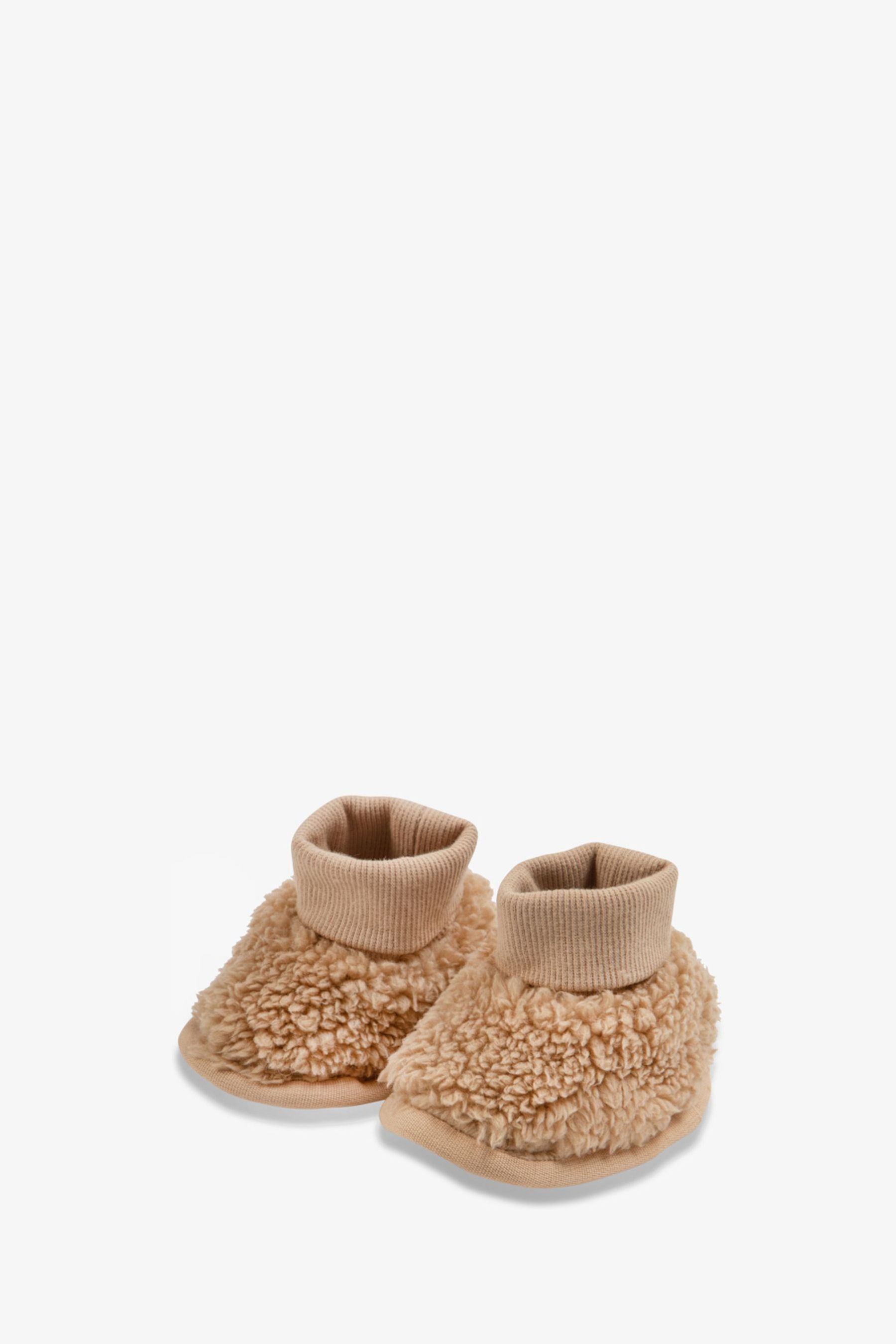 The Little Tailor Plush Lined Sherpa Fleece Borg Baby Booties