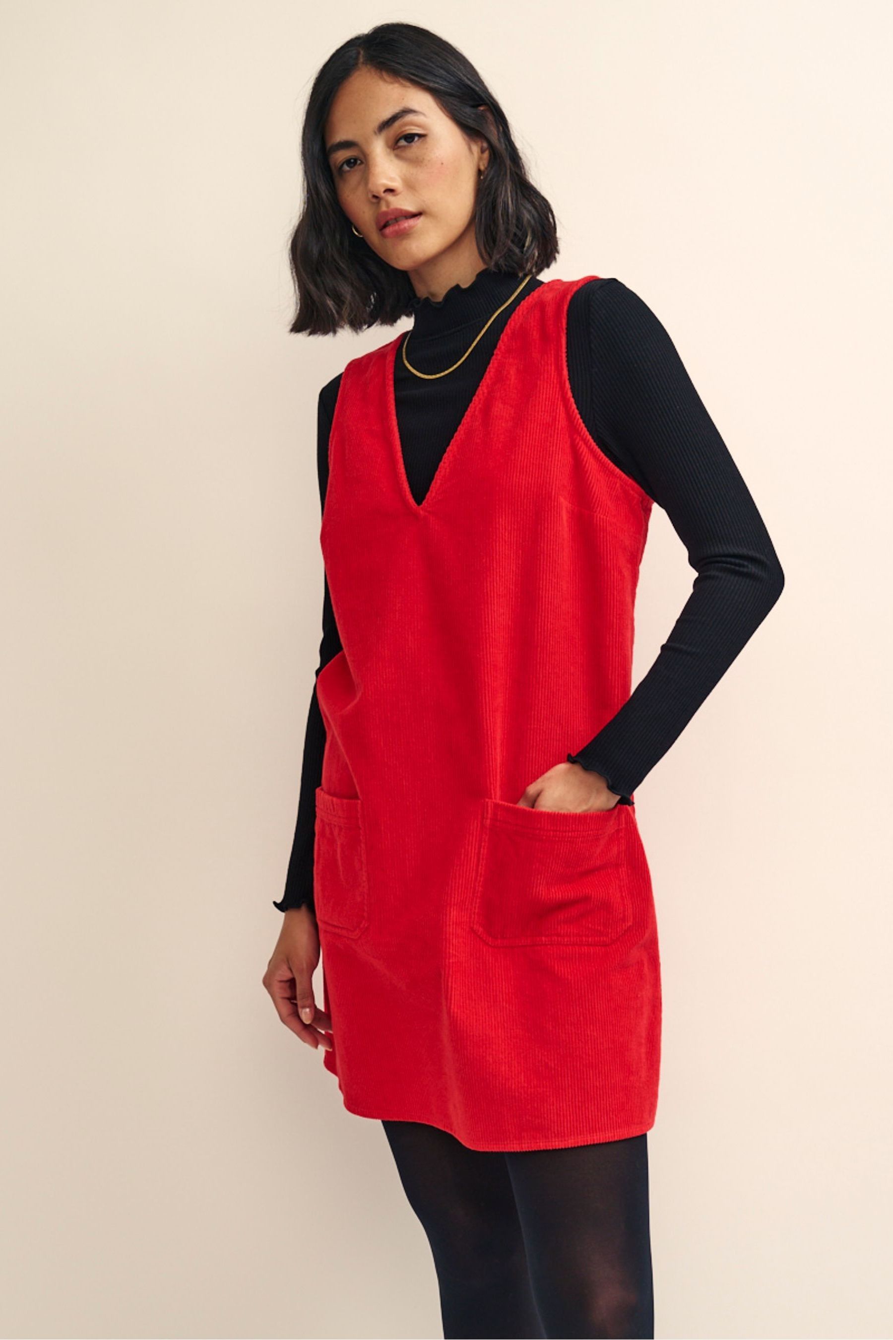 Cord pinny dress store