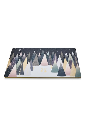 Portmeirion Blue Sara Miller Frosted Pines Set of 4 Placemats