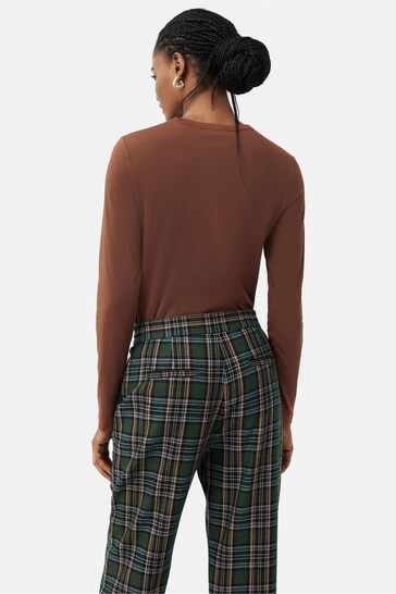 Jigsaw Supima Cotton Long Sleeve Brown T-Shirt