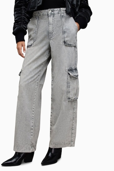 AllSaints Grey Frieda Straight Trousers