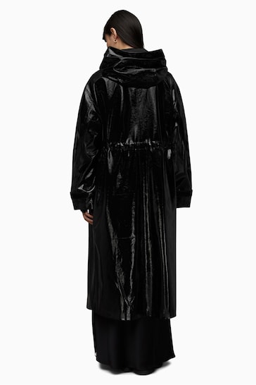AllSaints Black Erna Trench Coat