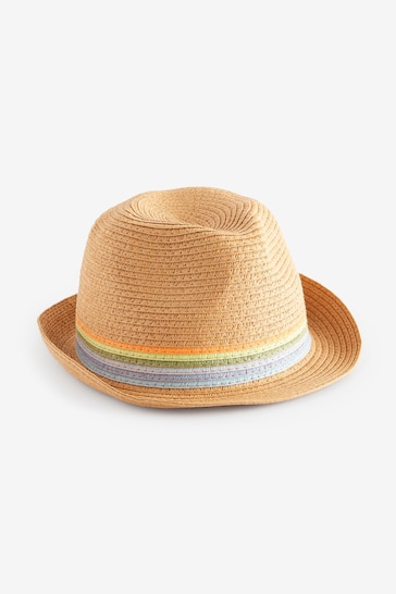 Neutral Rainbow Band Trilby Hat (1-16yrs)