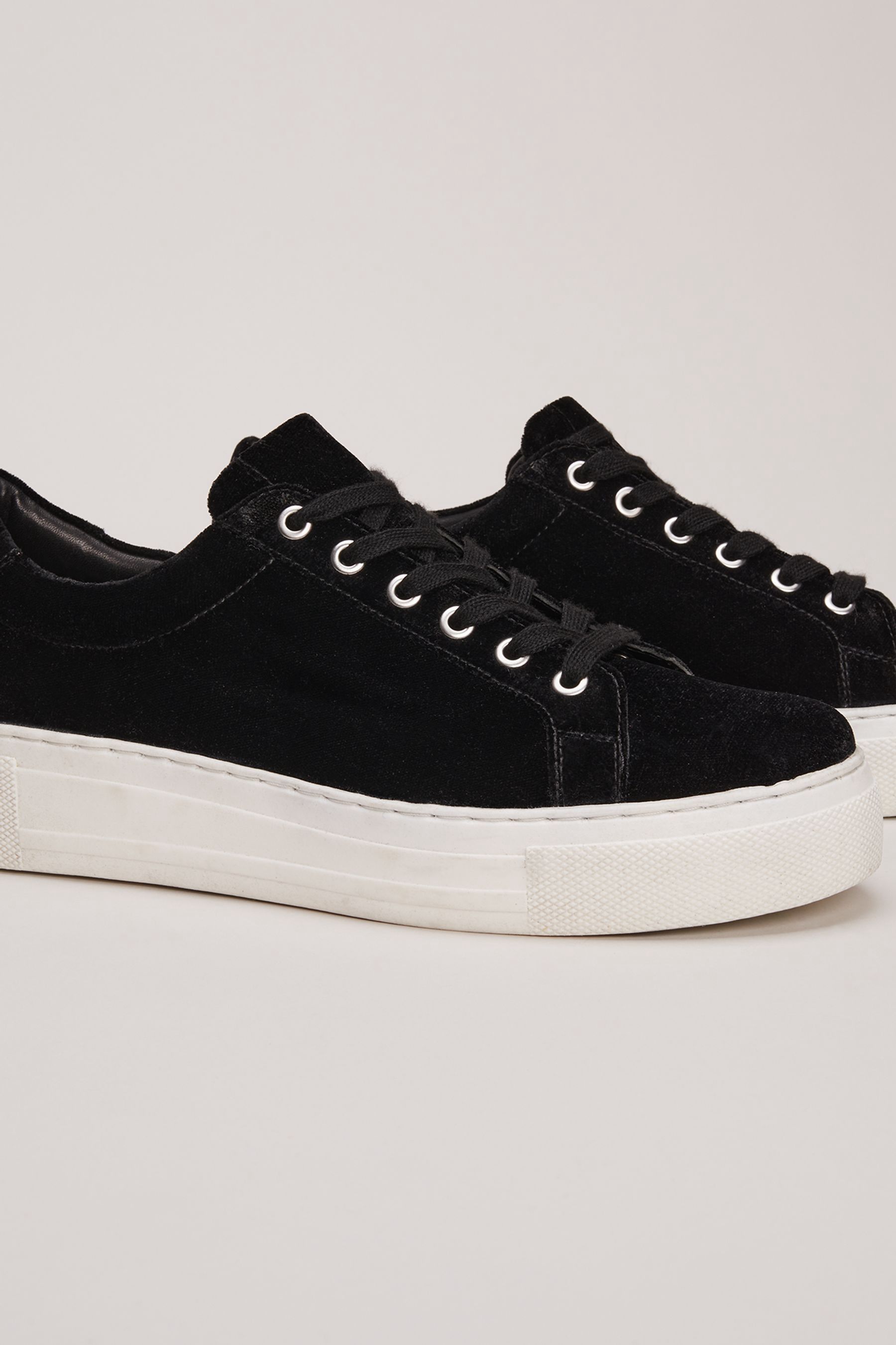 Velvet best sale black trainers