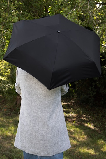 Totes Black Eco Xtra Strong Mini Plain Umbrella