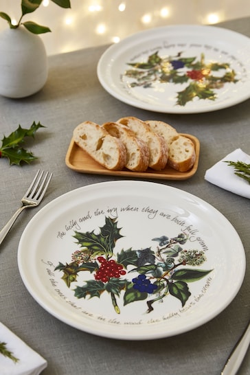 Portmeirion Clear The Holly and the Ivy Set of 6 25cm Dinner Plates