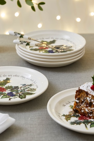 Portmeirion The Holly and the Ivy Set of 6 15cm Side Plates