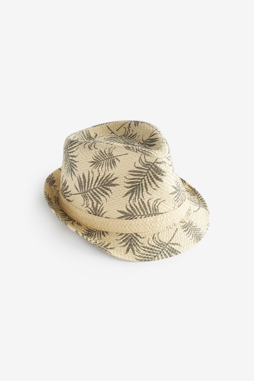 Neutral Palm Print Trilby brown Hat (1-16yrs)