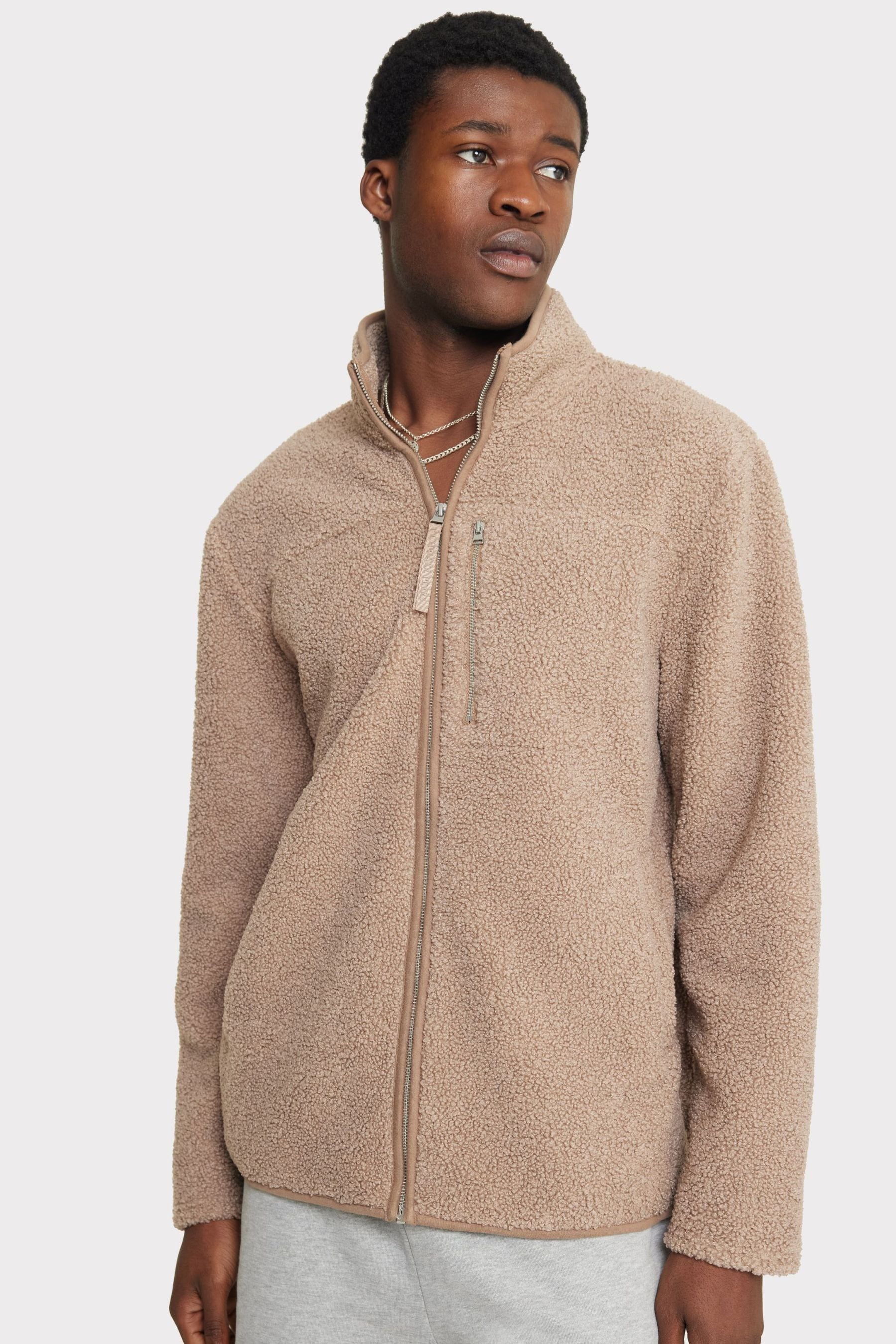 Borg zip up hot sale