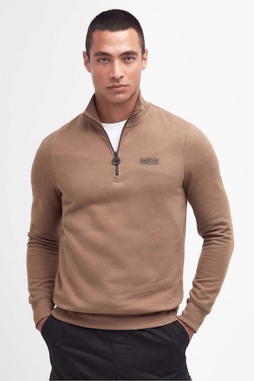 Barbour® International Brown Essential Half Zip Sweater