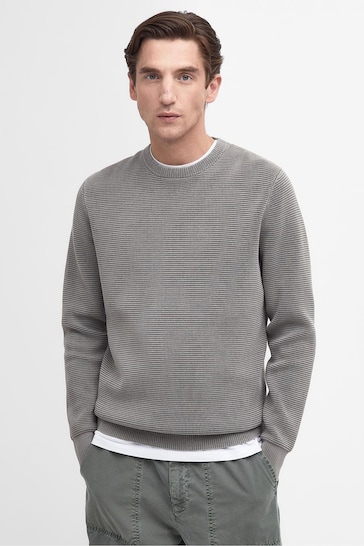 Barbour® Grey Cartington Crew Neck Knitted Jumper