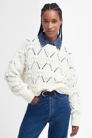 Barbour® White Glamis Knitted Jumper